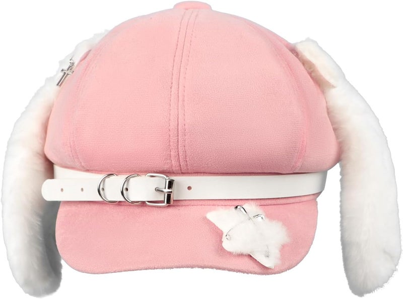 BXT Lovely Women Beret Hat Cap with Long Puppy Ears Artists Painter's Hat for Students Teenage Girls - Image 2